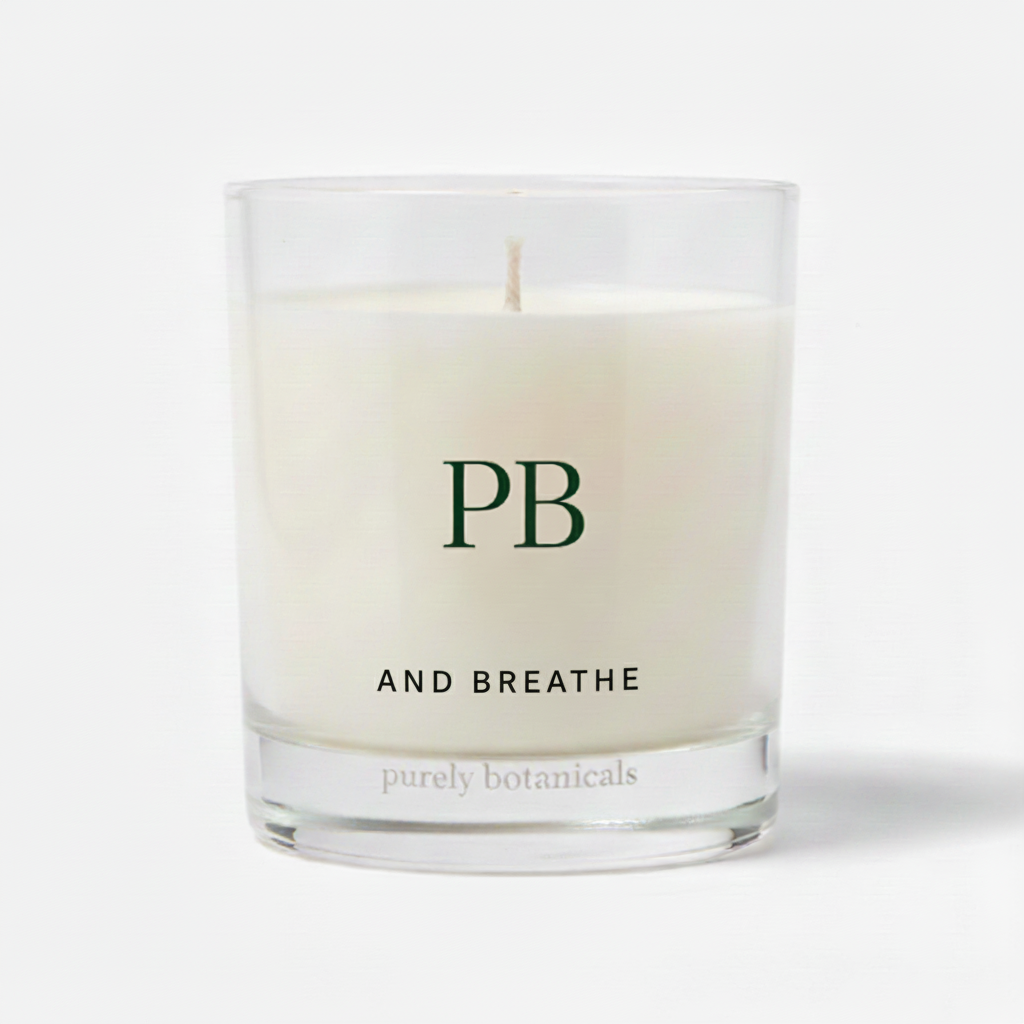 And Breathe Candle - Black Typography