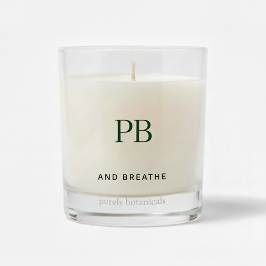 And Breathe Candle - Black Typography